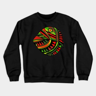 Mazipoodles New Fish Head Leaf Black Green Red Crewneck Sweatshirt